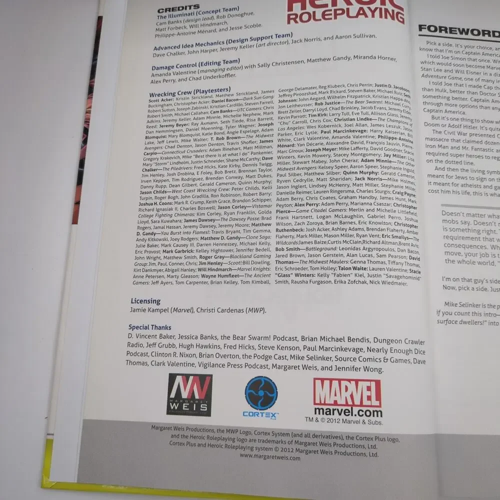 Marvel Civil War Heroic Roleplaying RPG Premium Event Book Margaret Weis